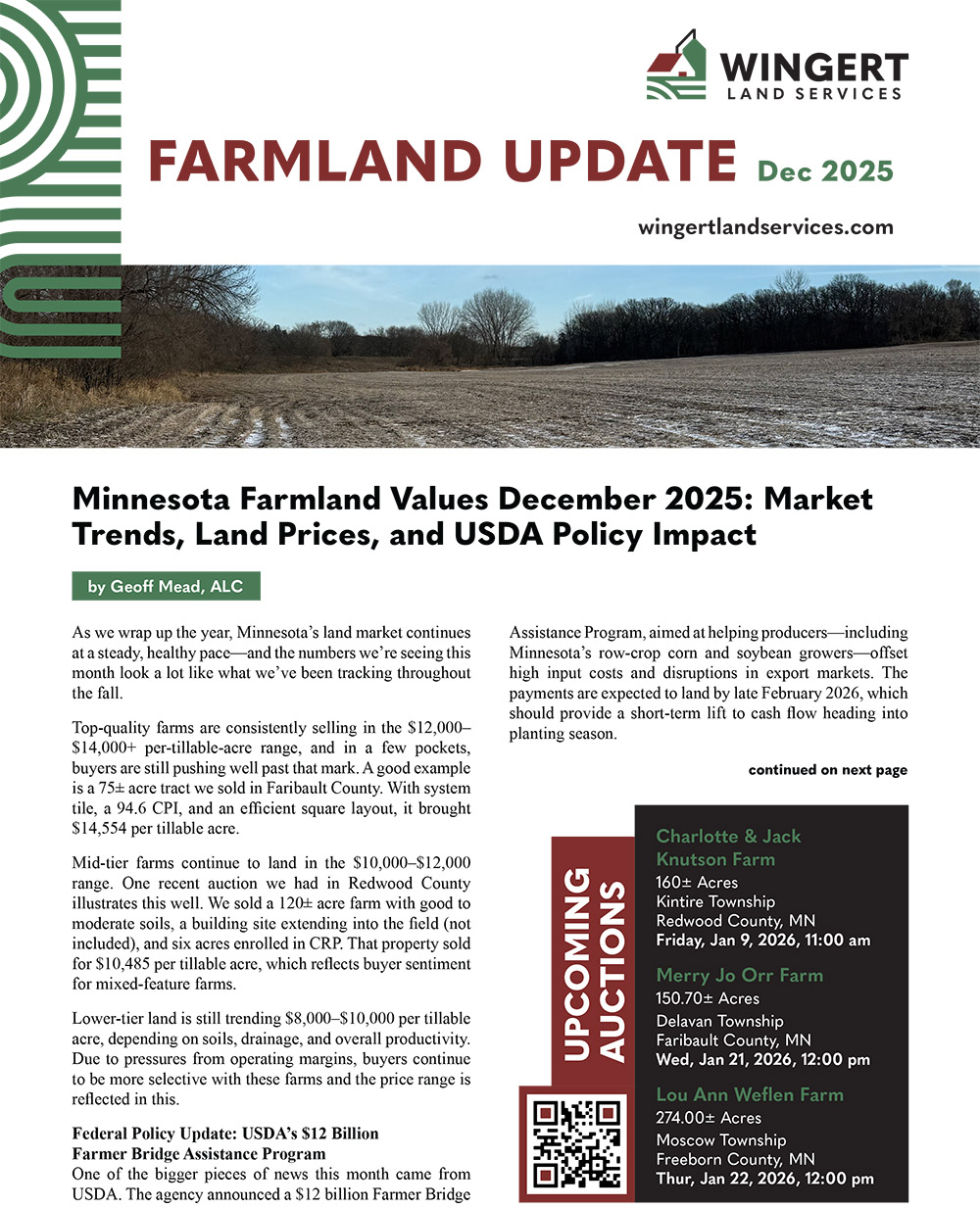 Wingert Land Services Farmland Update - December 2025